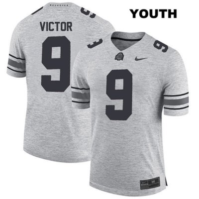 Youth NCAA Ohio State Buckeyes Binjimen Victor #9 College Stitched Authentic Nike Gray Football Jersey IE20D75HC